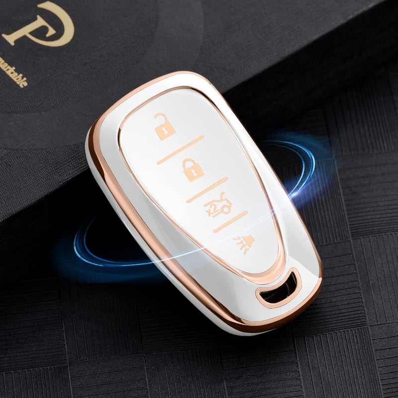 ELOHEI for Chevy Key Fob Cover Case Shell Cover TPU Protector Holder for Chevrolet 2020 2019 2018 2017 2016 Chevy Malibu Camaro Cruze Traverse Spark Equinox Sonic Volt Bolt(Fits 4 Buttons) - Image 4